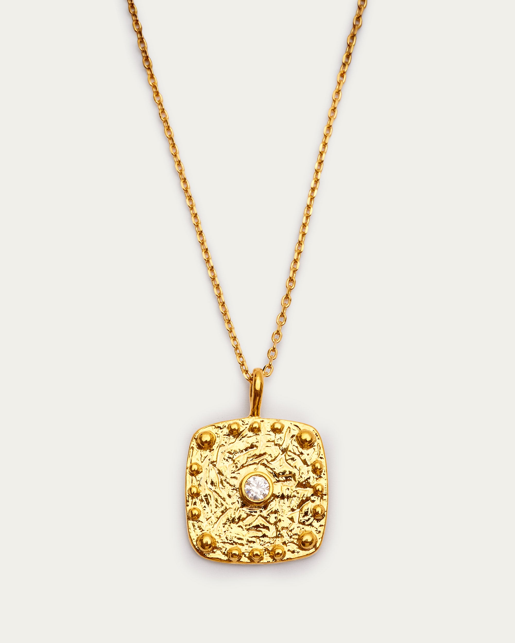Medallion Textured Surface Necklace