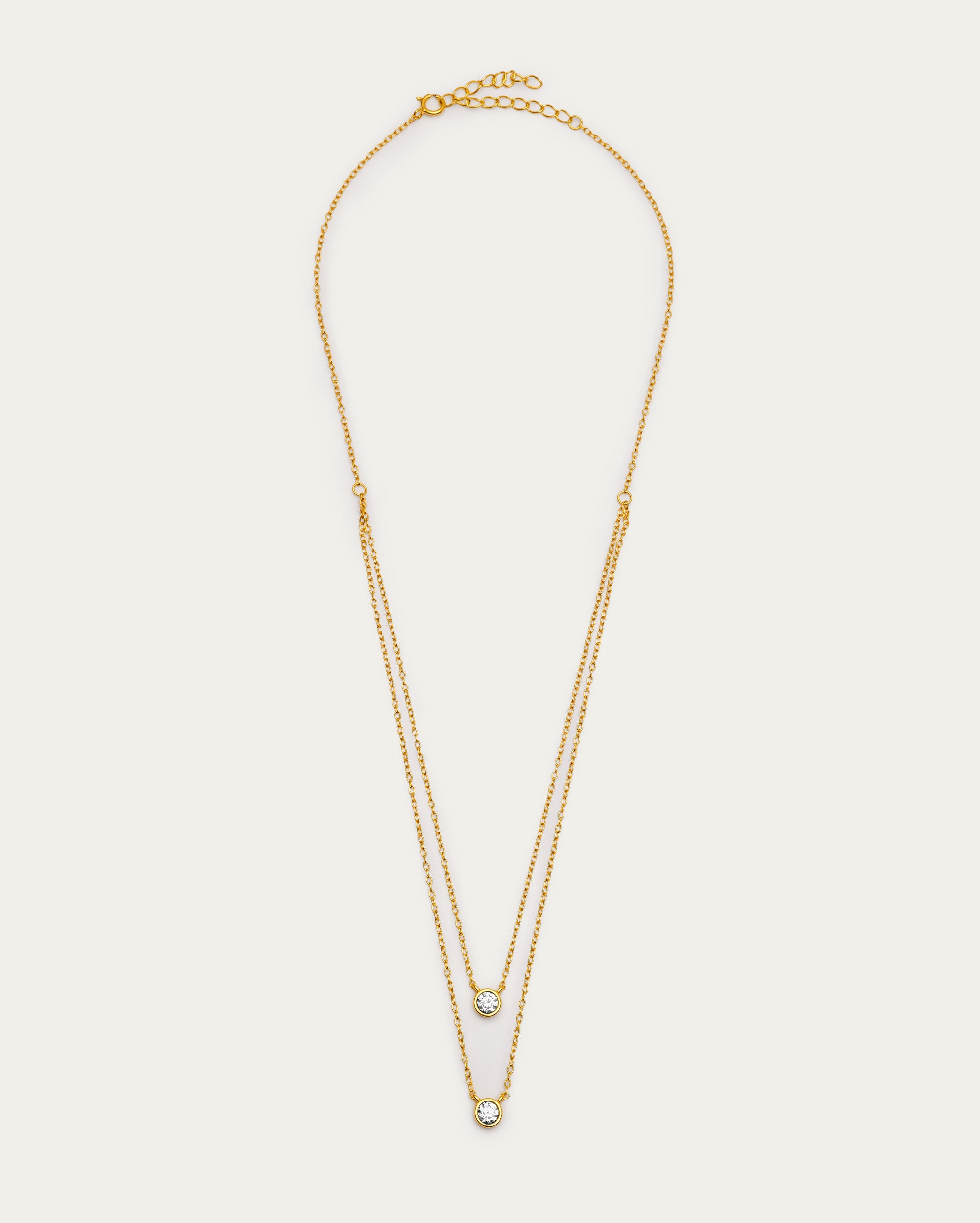 Gold Layered Crystal Pendant Sterling Silver Necklace
