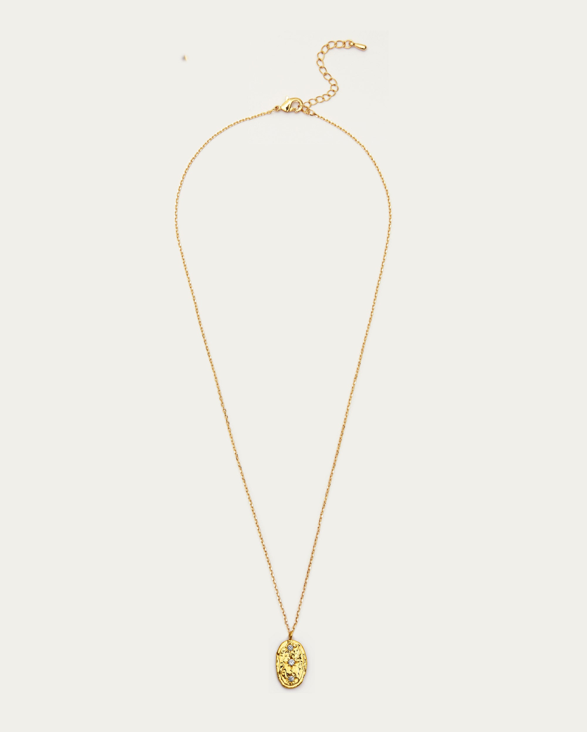 Gold Nova Textured Medallion Necklace