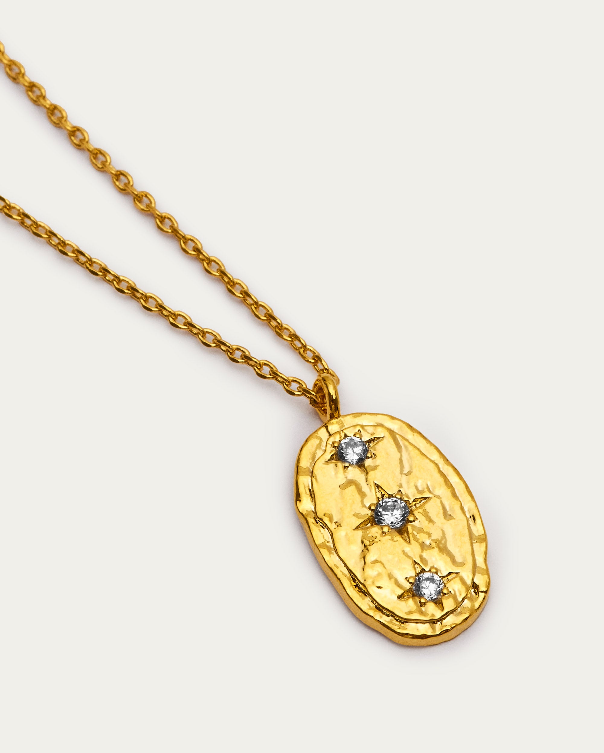 Gold Nova Textured Medallion Necklace