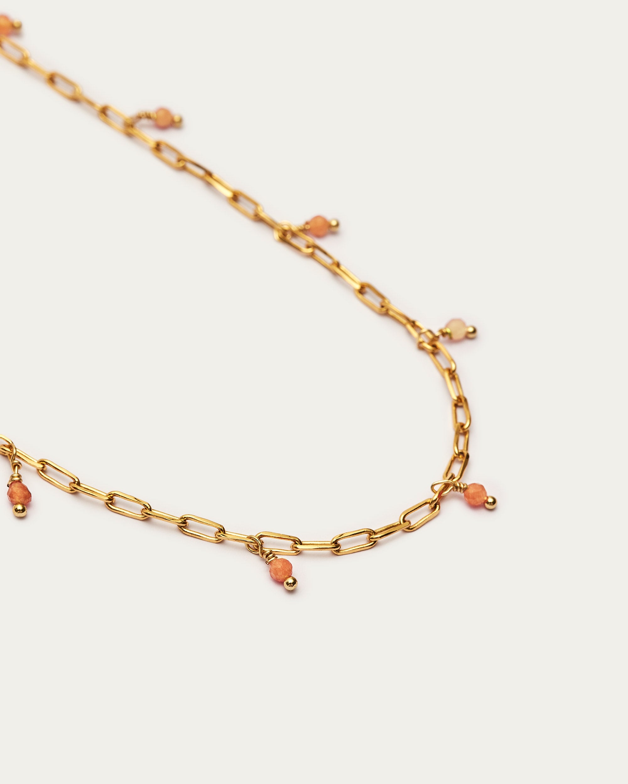Gold Beaded Chain Layering Necklace