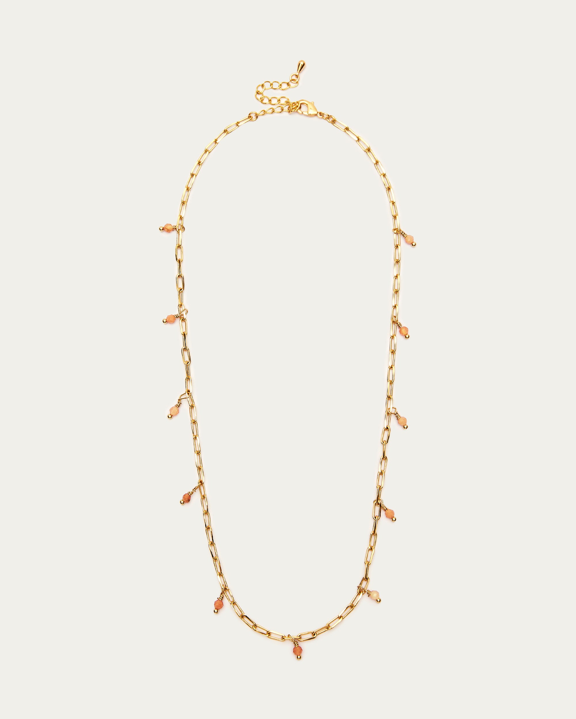 Gold Beaded Chain Layering Necklace