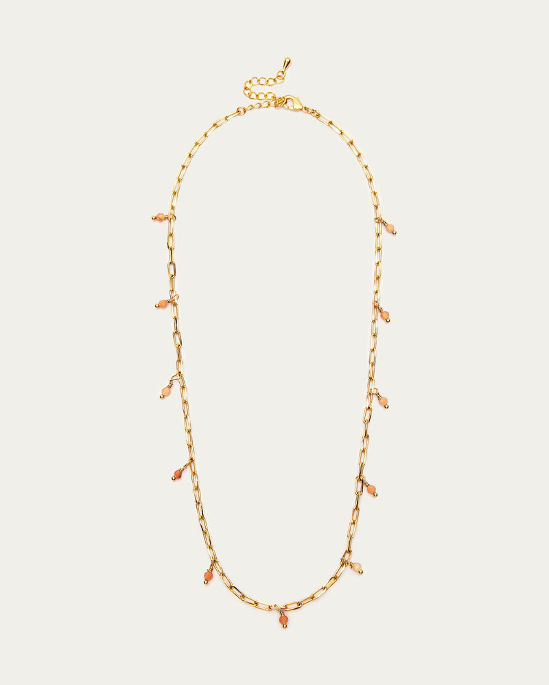 Gold Beaded Chain Layering Necklace