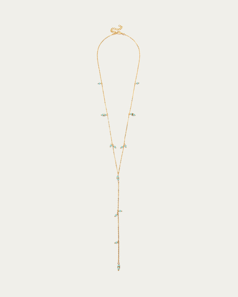 Beaded Chain Long Layering Necklace