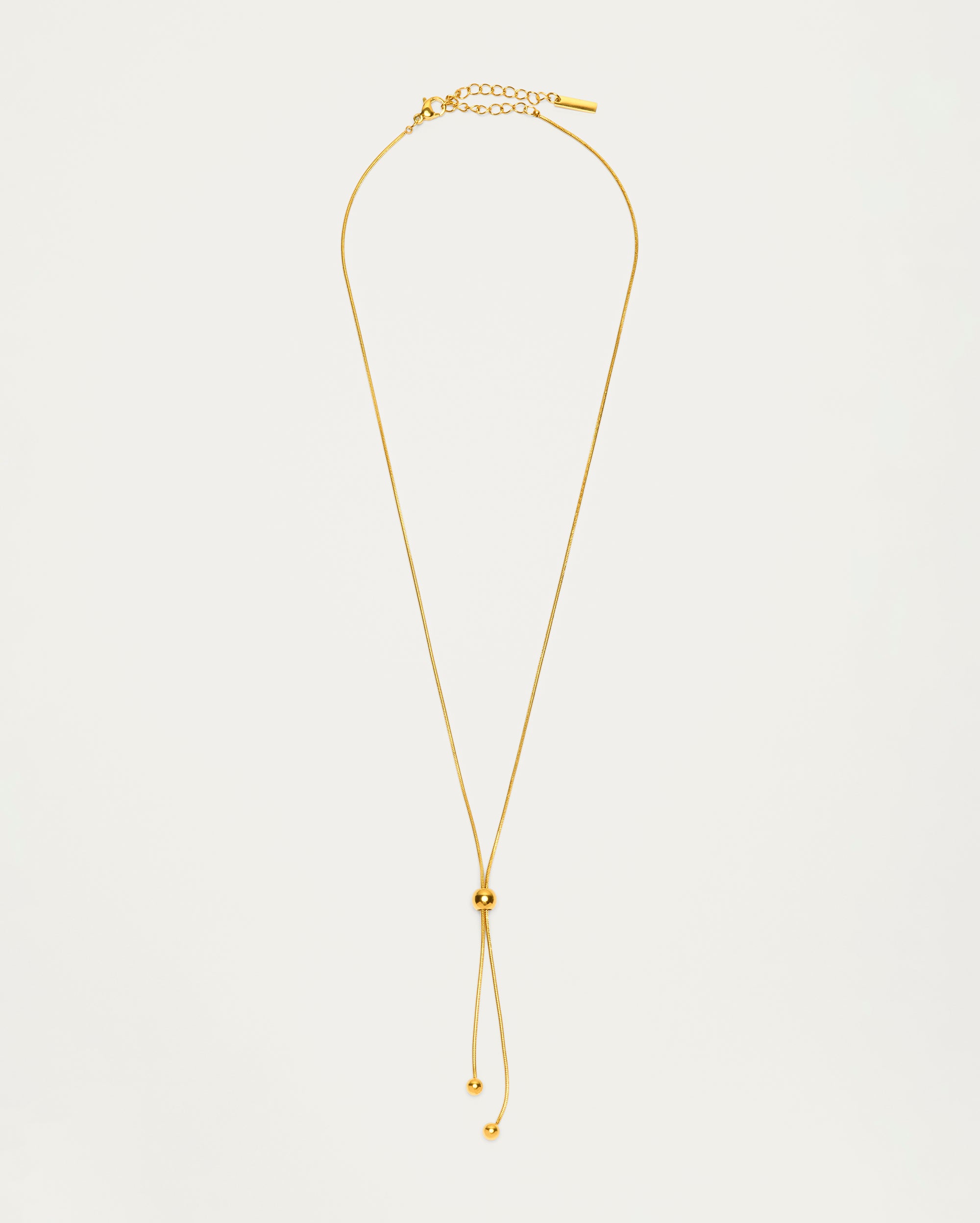 Adjustable Gold Drop Lariat Necklace