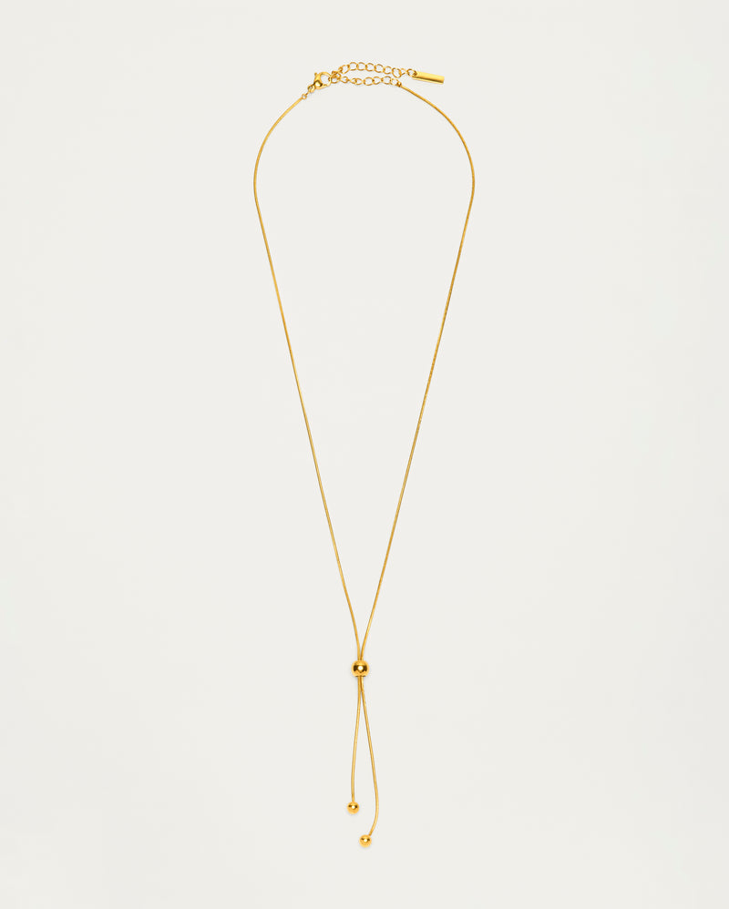 Adjustable Gold Drop Lariat Necklace
