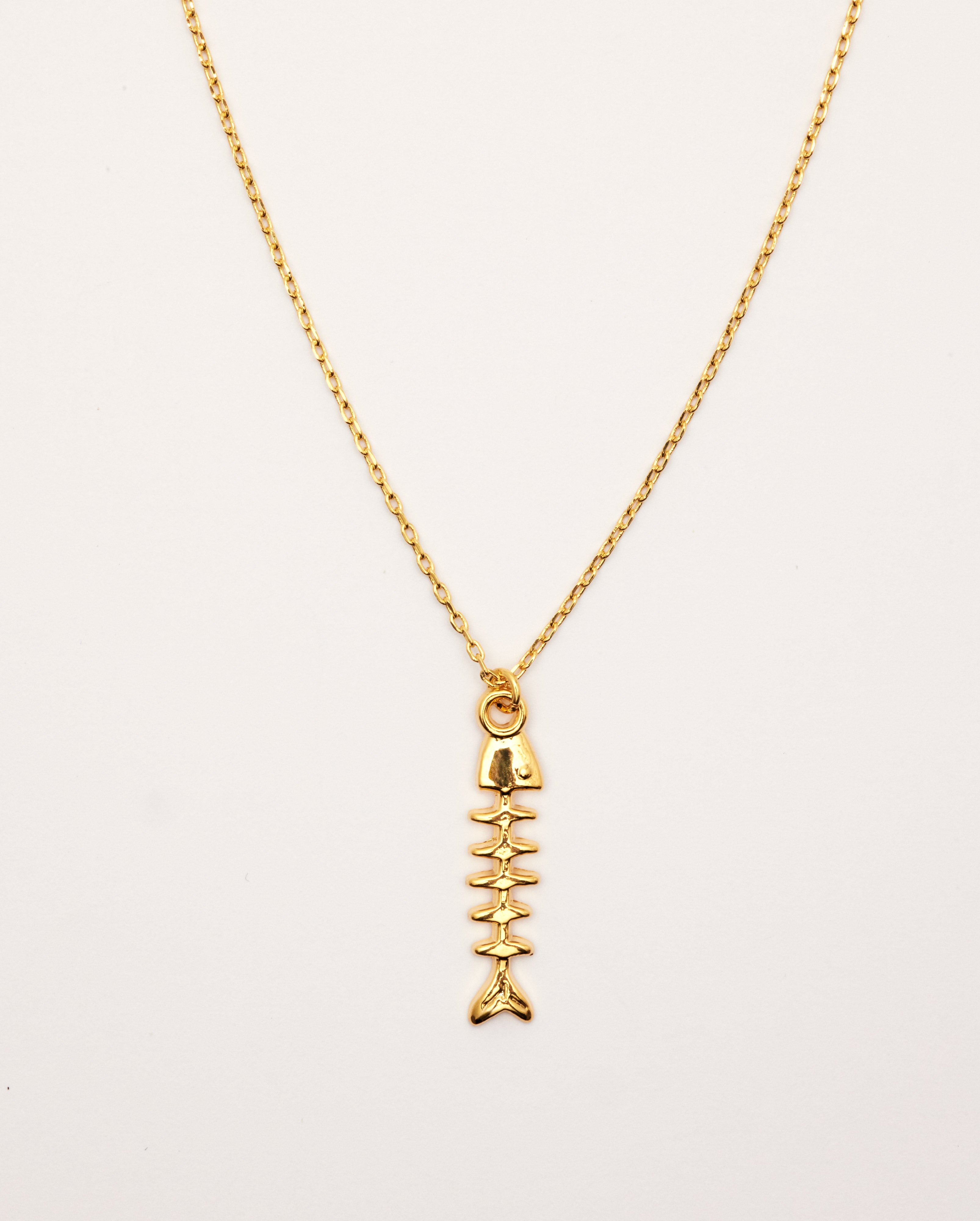 Fishbone Pendant Necklace
