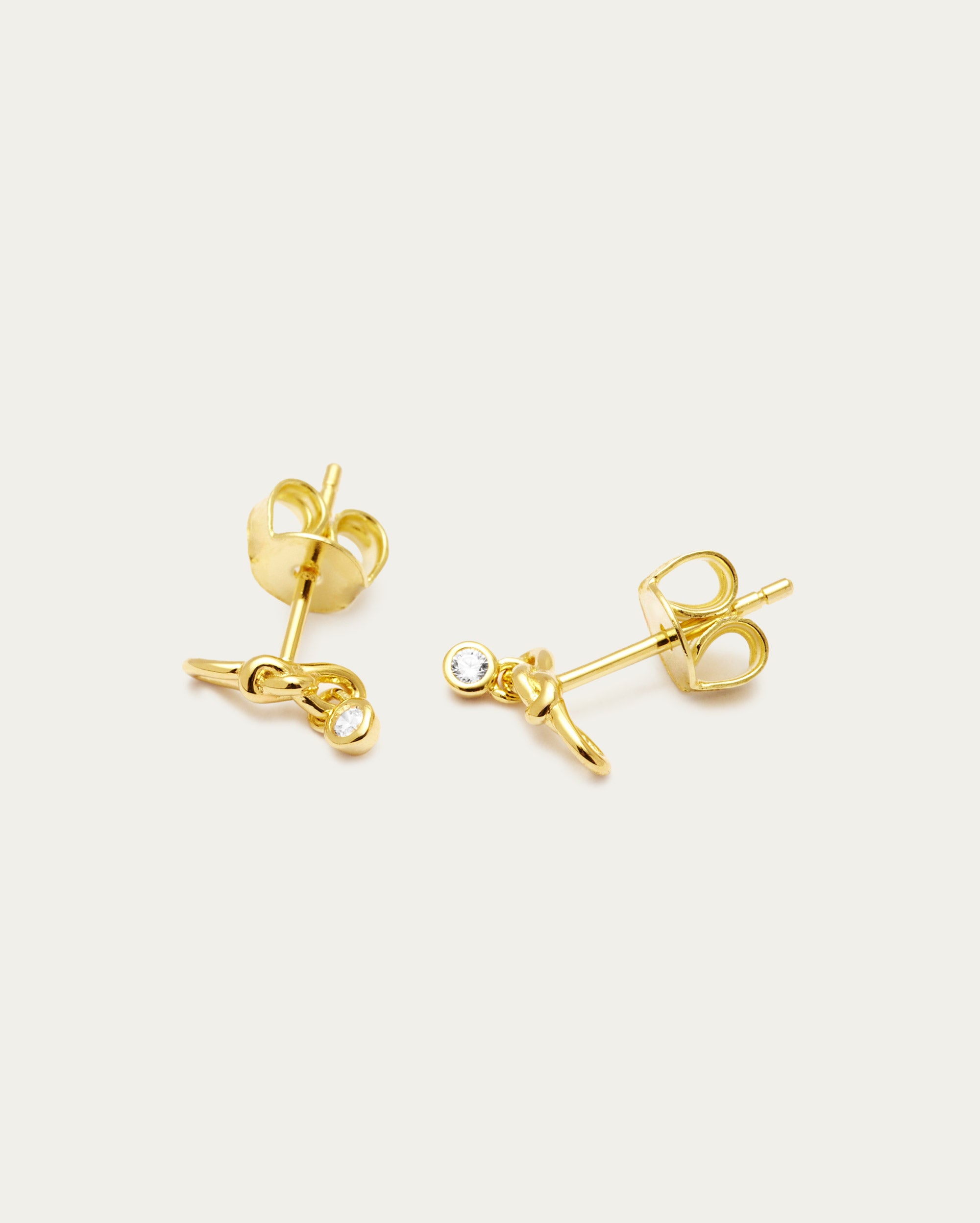 Gold Knot Stud Sterling Earrings
