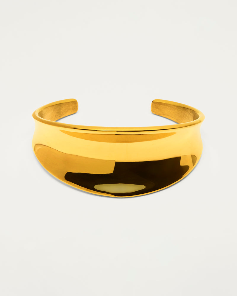 Gold Sculpted Cuff Bangle