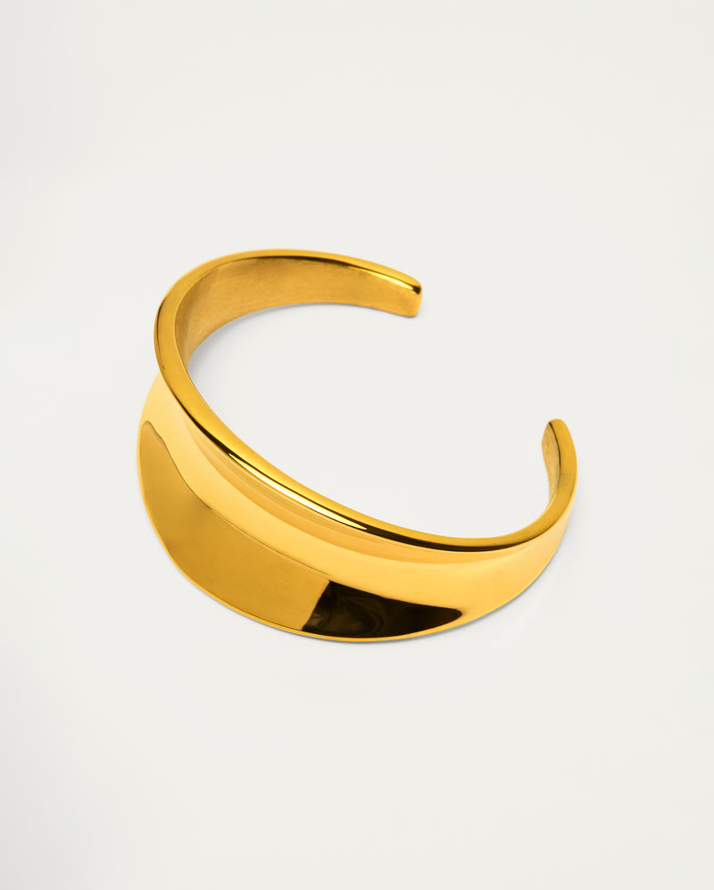 Gold Sculpted Cuff Bangle