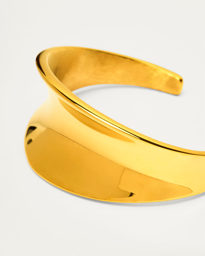 Gold Sculpted Cuff Bangle