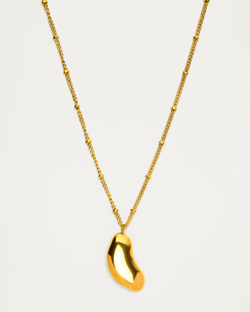 Gold Nugget Sculptural Pendant Necklace