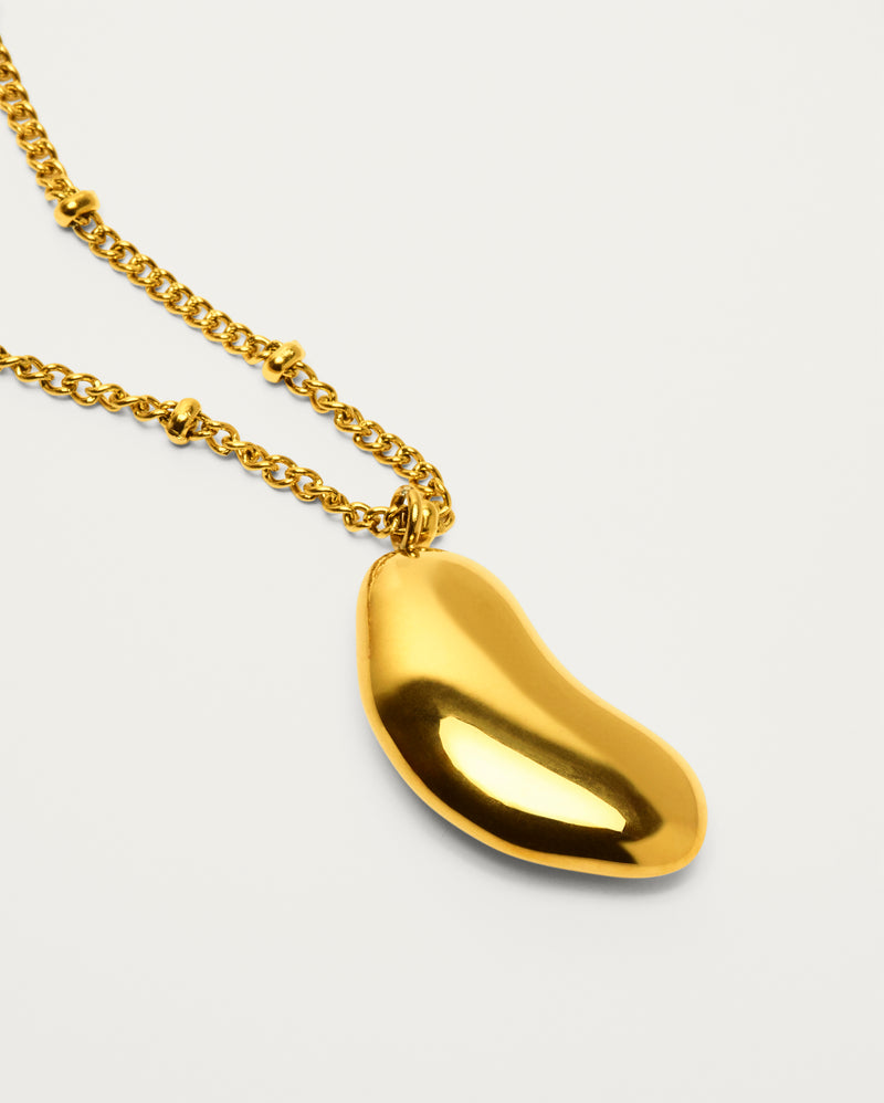 Gold Nugget Sculptural Pendant Necklace