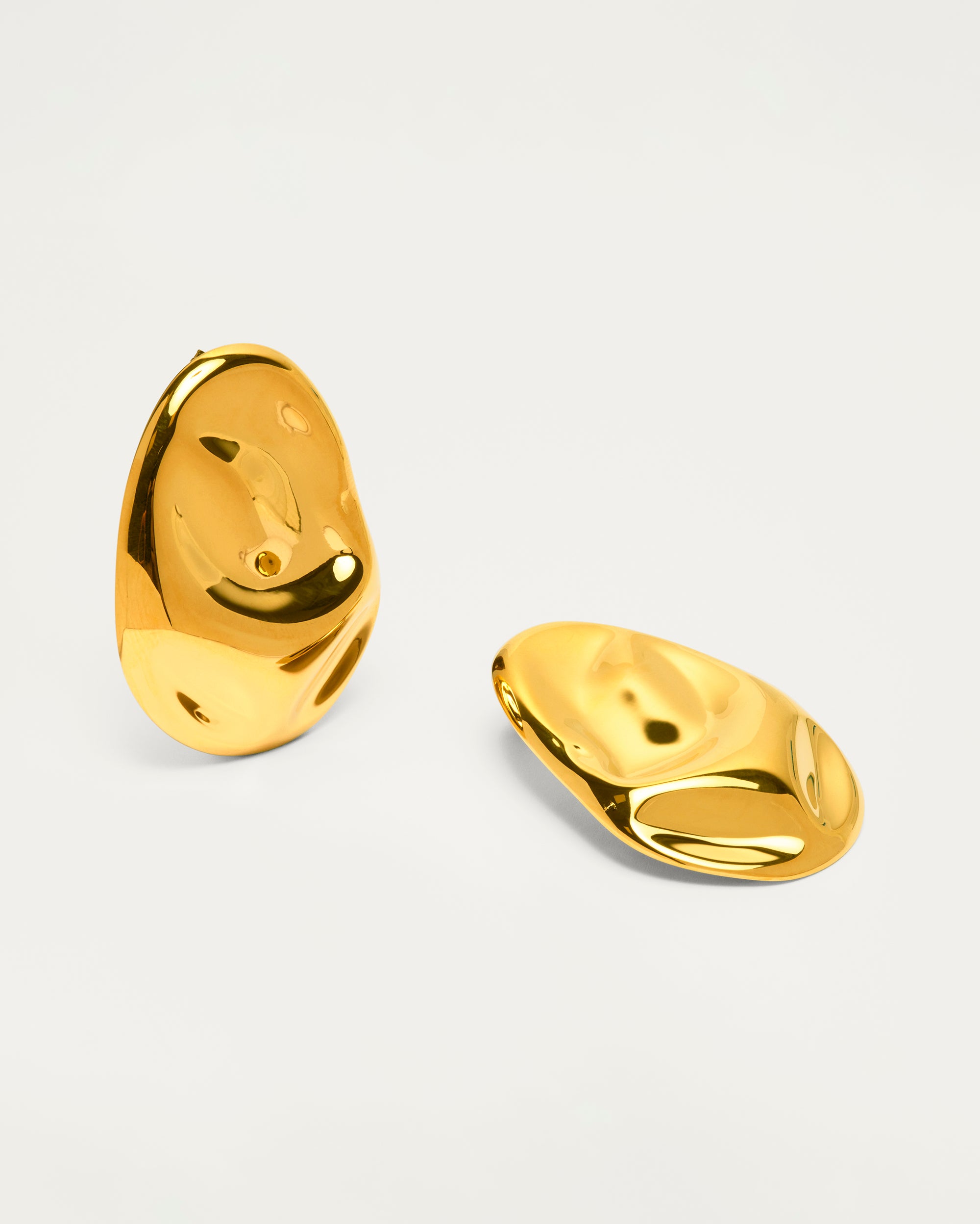 Gold Modern Molten Stud Earrings