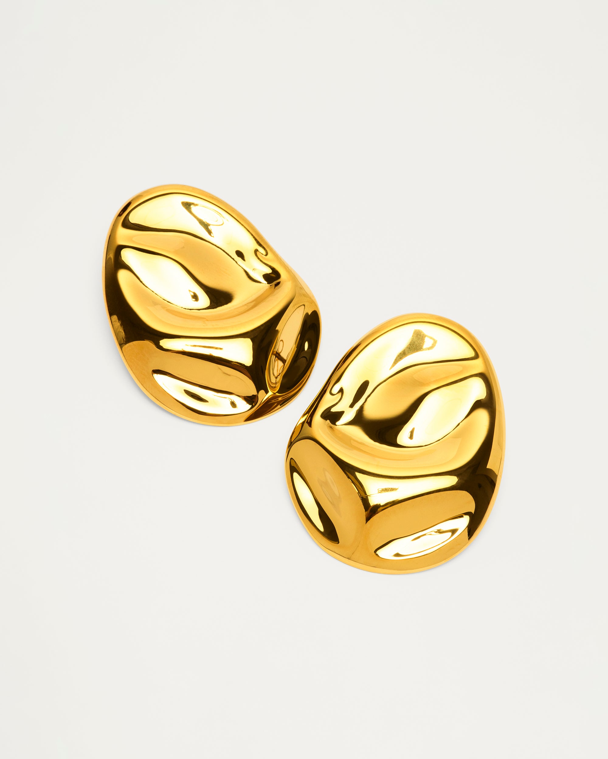 Gold Modern Molten Stud Earrings