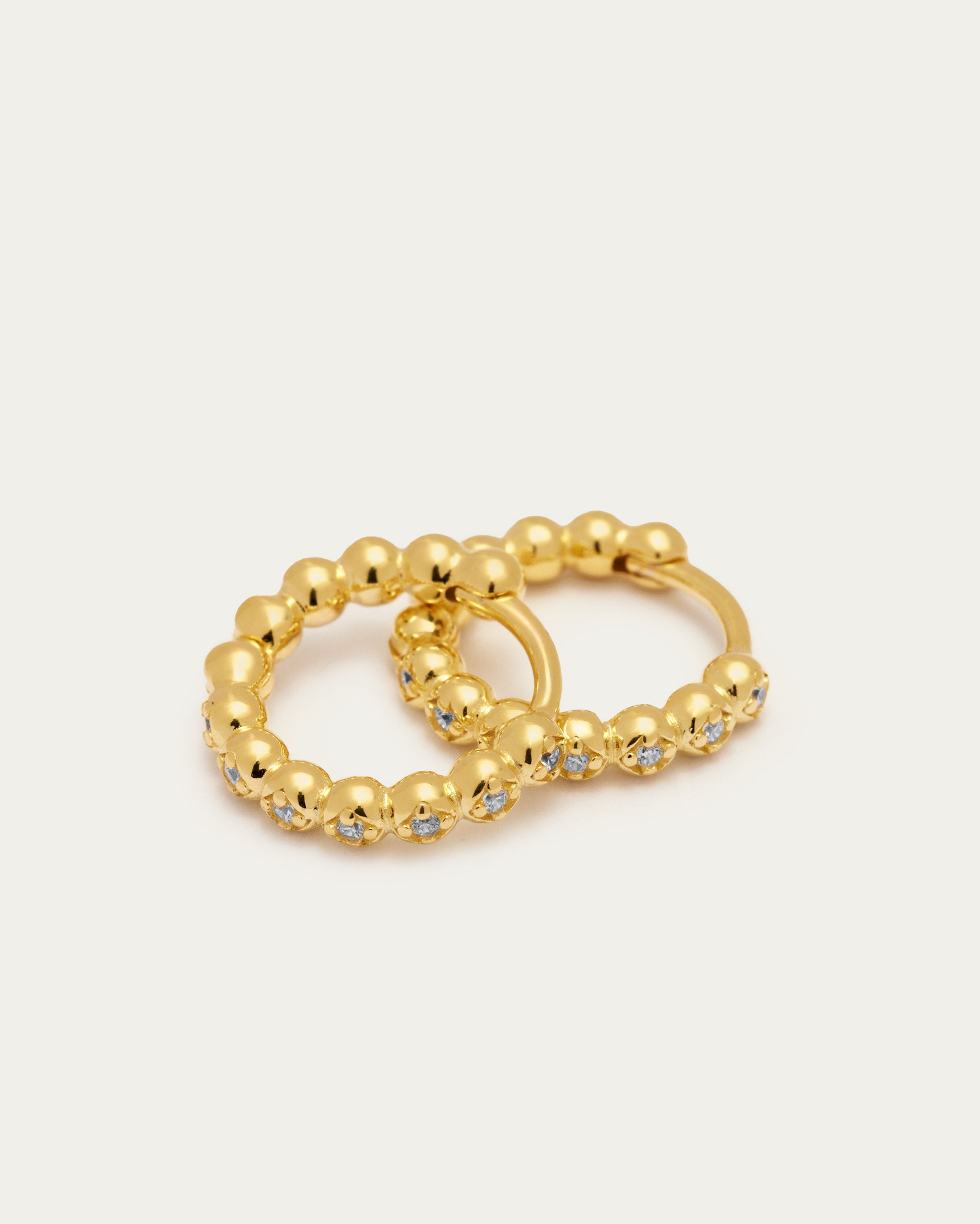 Gold Bubble Hoop Sterling Silver Earrings