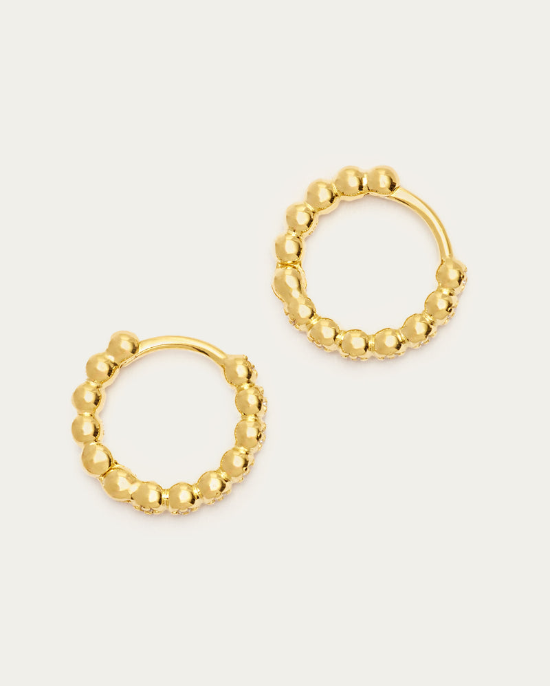 Gold Bubble Hoop Sterling Silver Earrings