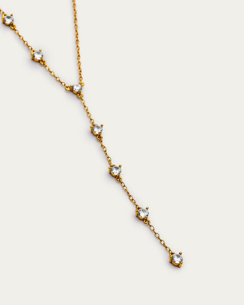 Crystal Y- Drop Necklace