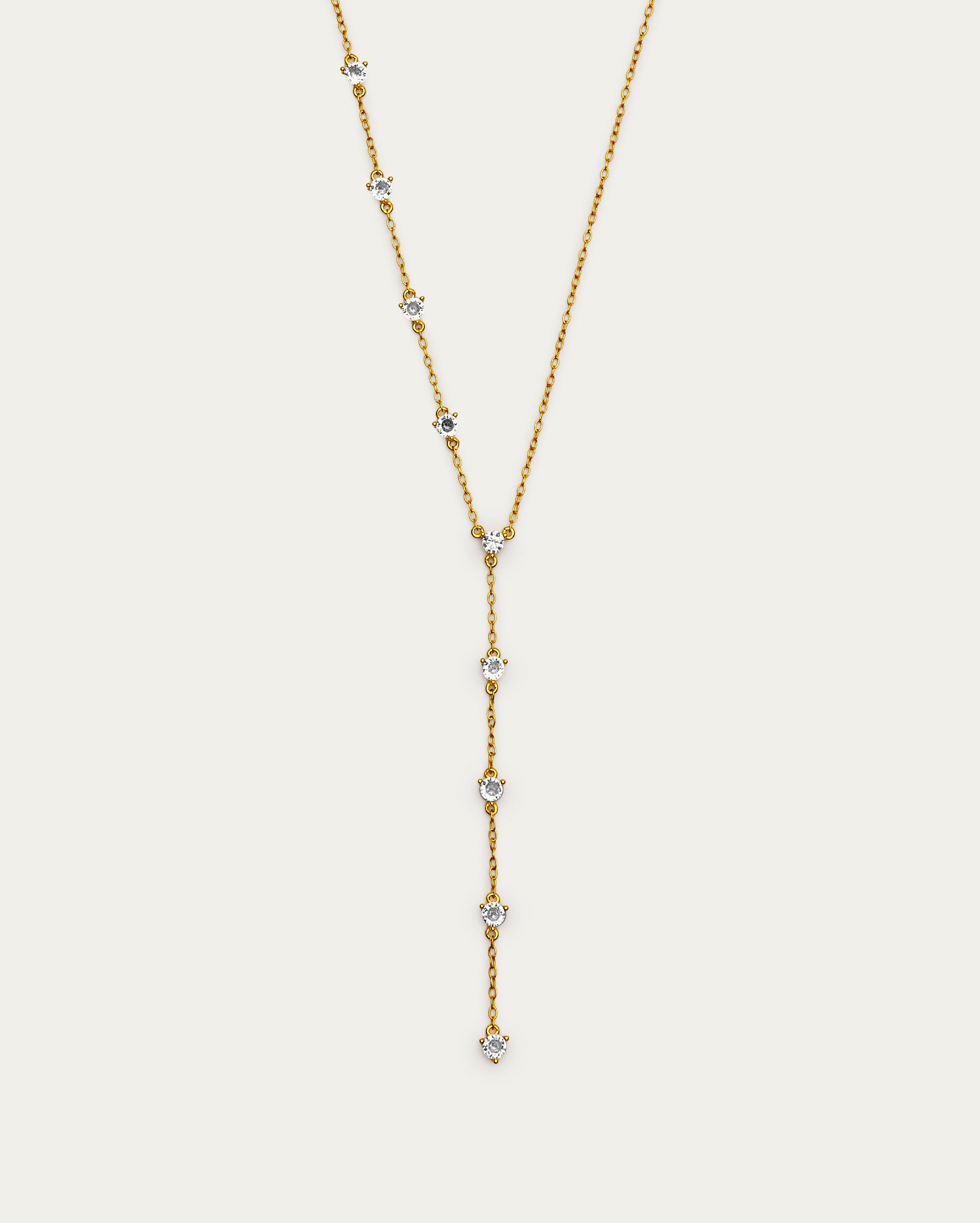 Crystal Y- Drop Necklace