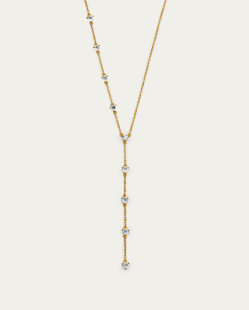 Crystal Y- Drop Necklace