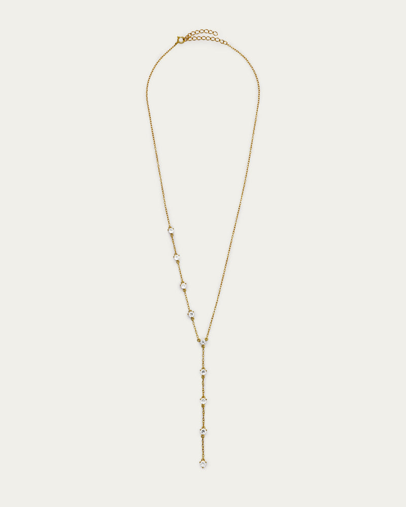 Crystal Y- Drop Necklace