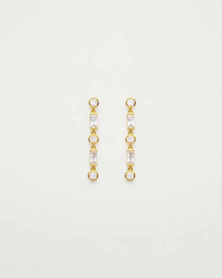 Gold Petite Crystal Drop Earrings