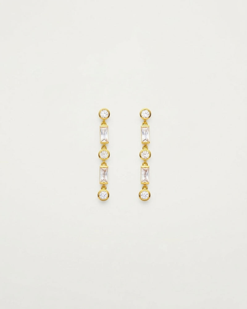 Gold Petite Crystal Drop Earrings