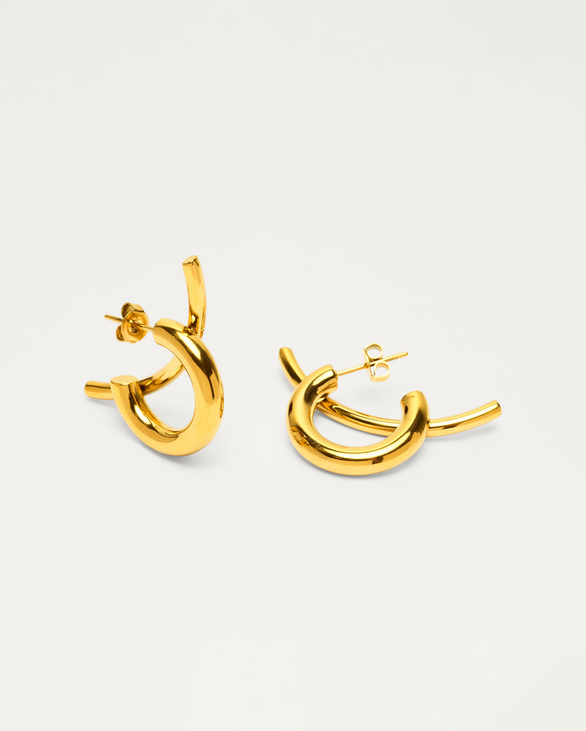 Gold Sculpted Curve Stud Earrings