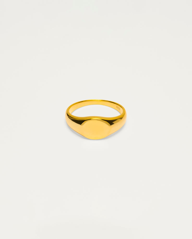 Gold Signet Sterling Silver Ring