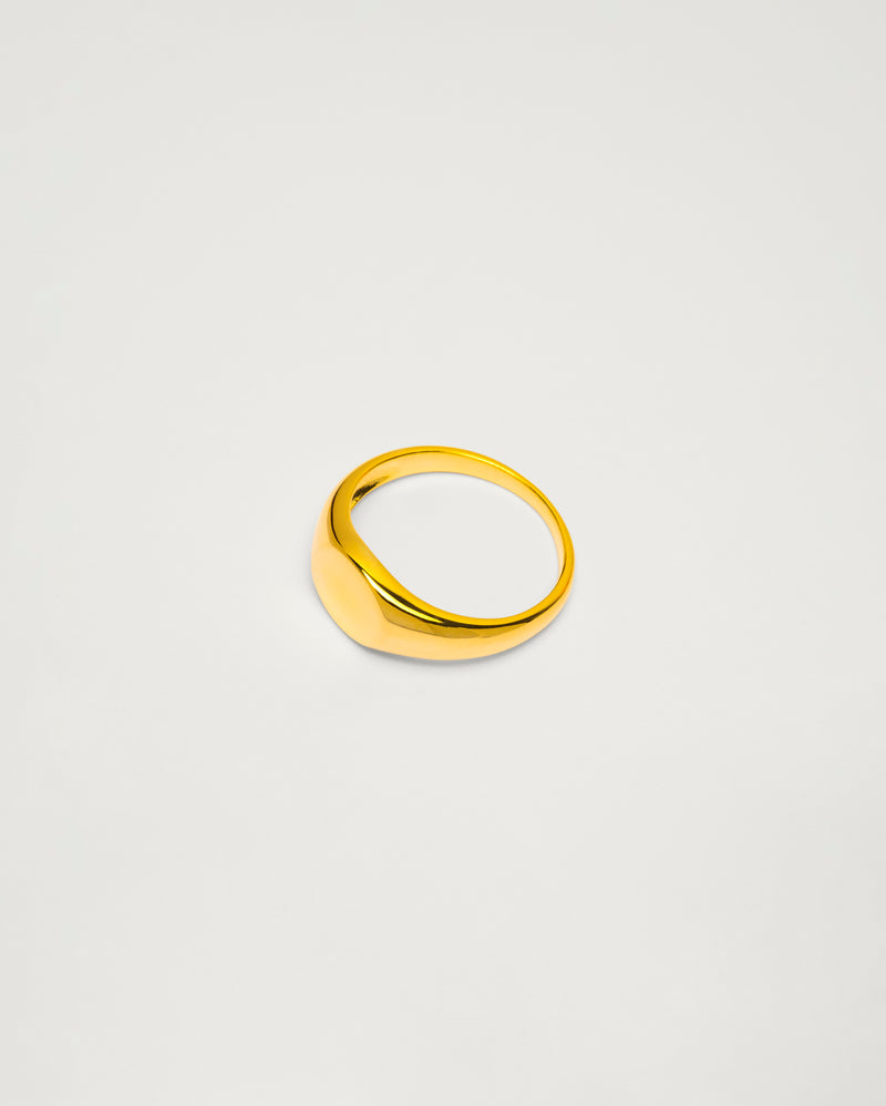 Gold Signet Sterling Silver Ring