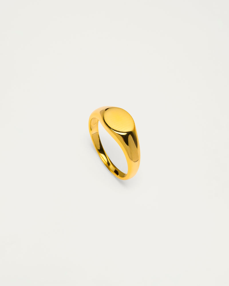 Gold Signet Sterling Silver Ring
