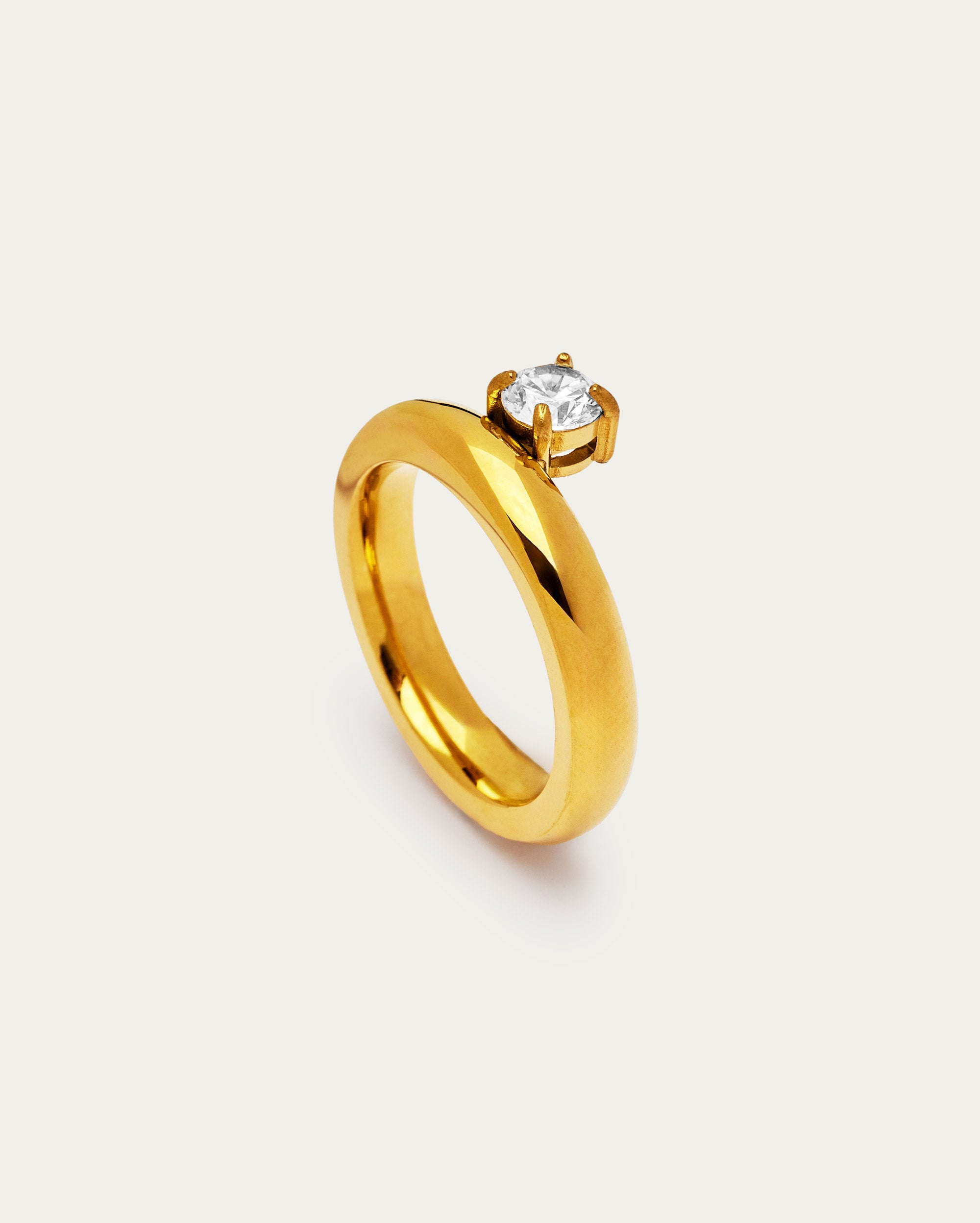 Gold Solitaire Ring