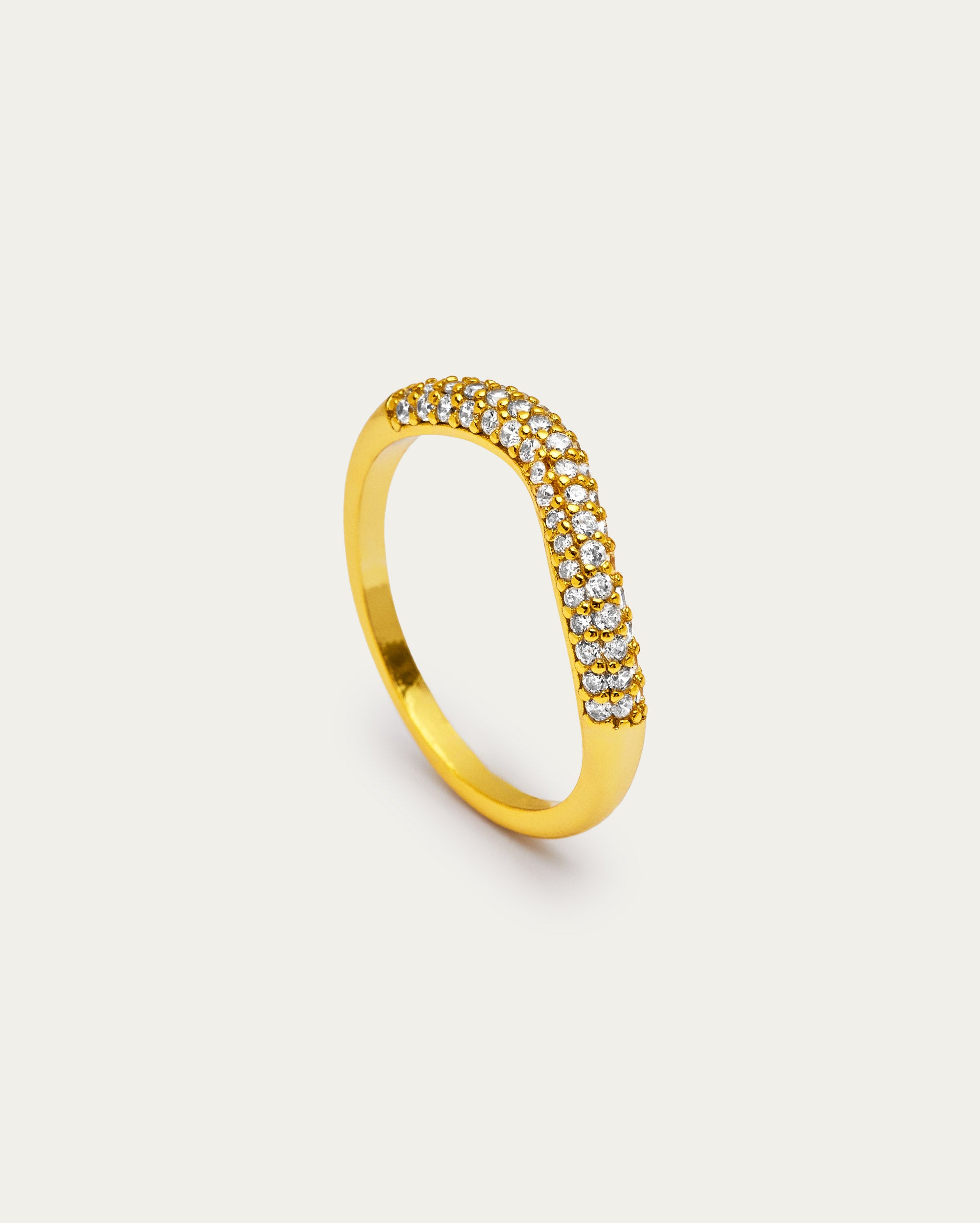 Gold Pavé Wave Band
