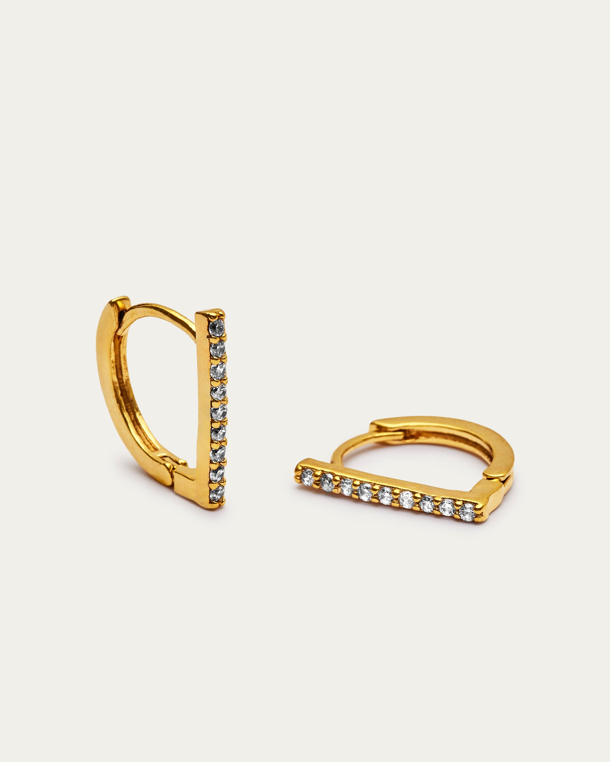 Pavé Bar Hinge Hoop Earrings