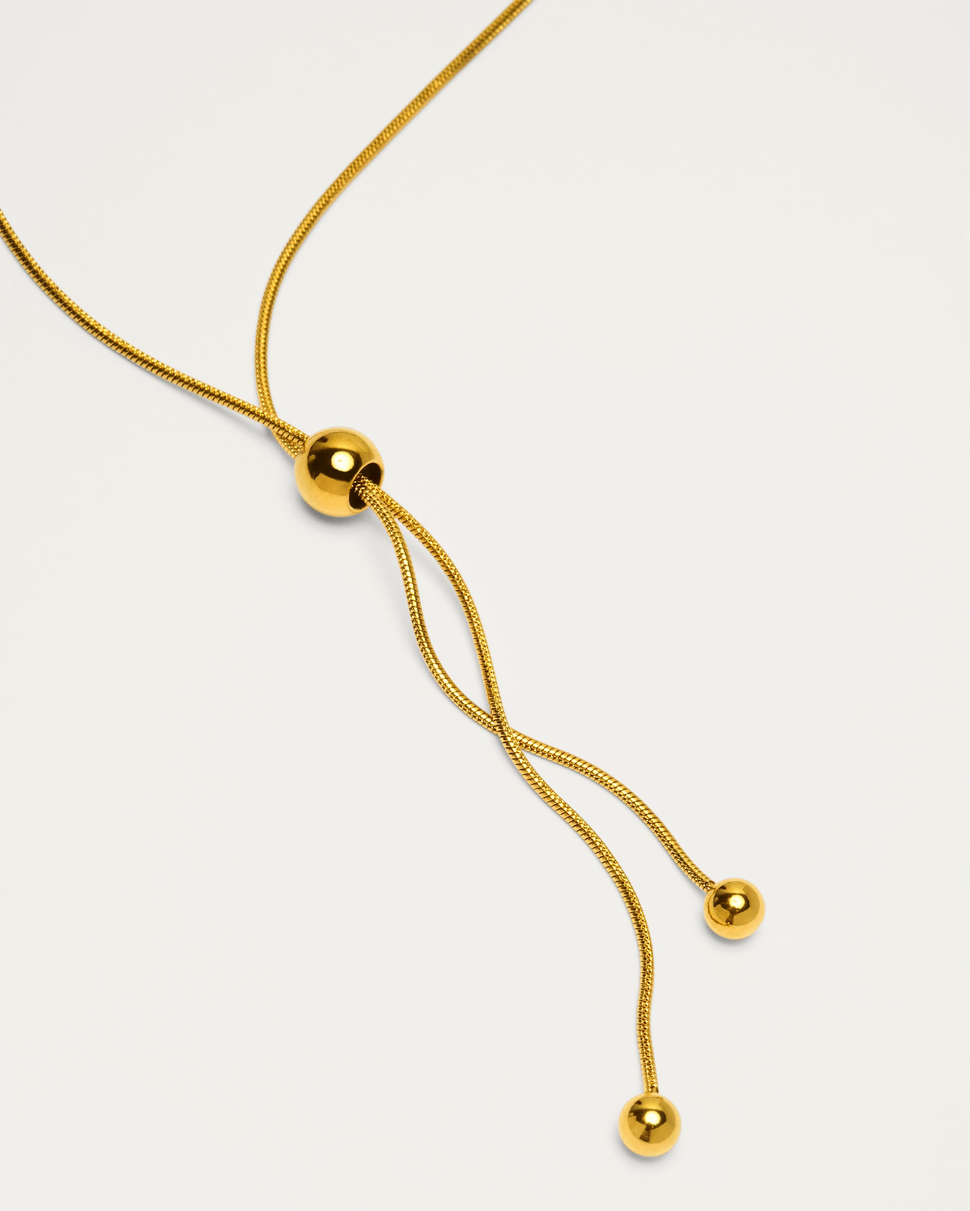 Adjustable Gold Drop Lariat Necklace
