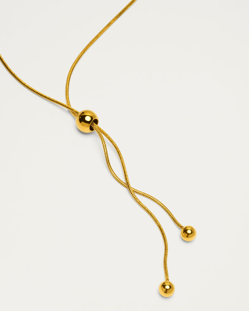 Adjustable Gold Drop Lariat Necklace