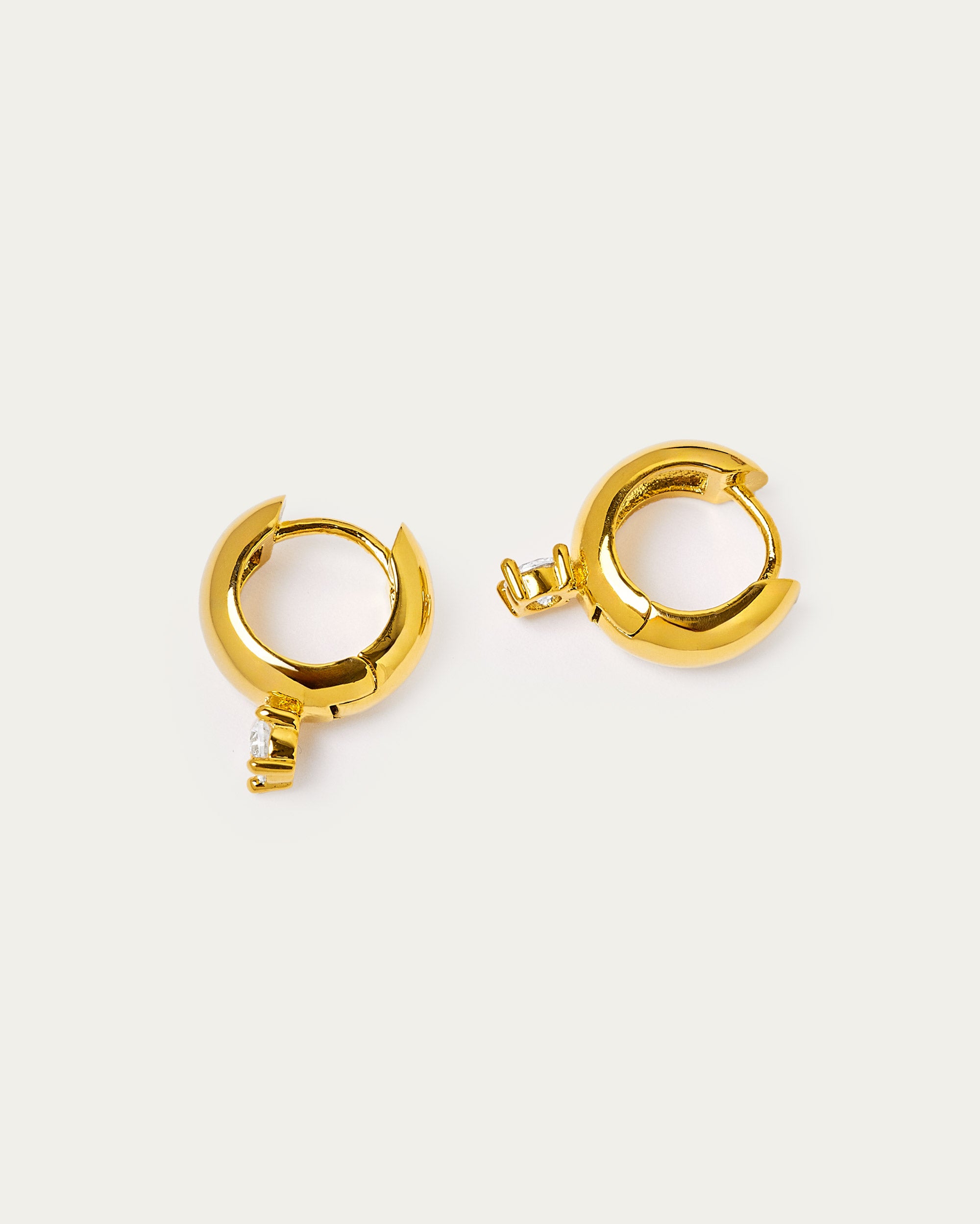 Gold Celeste Zircon Stone Huggie Earrings