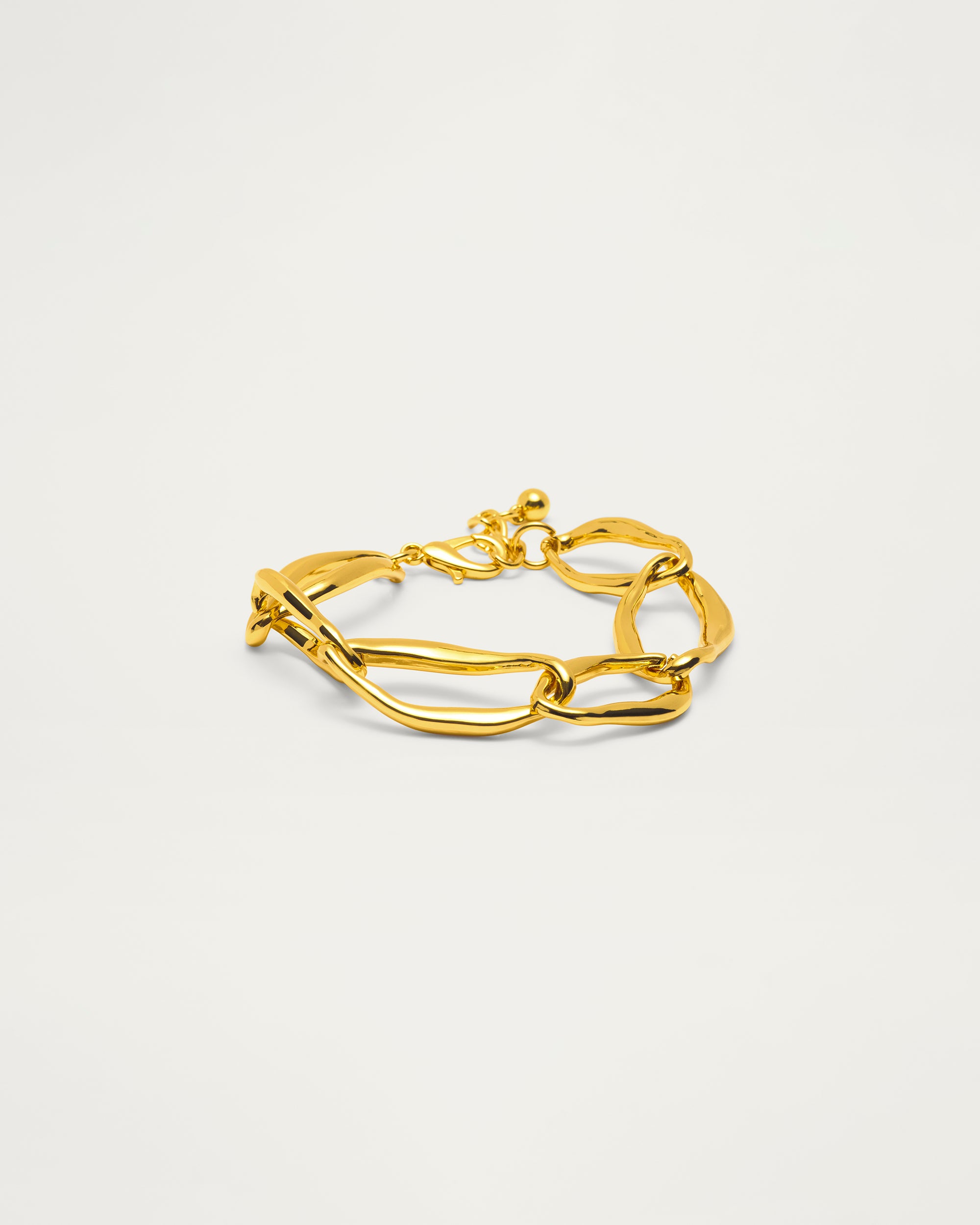 Gold Sculpted Link Bracelet