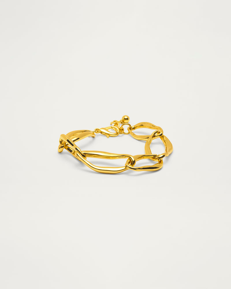Gold Sculpted Link Bracelet