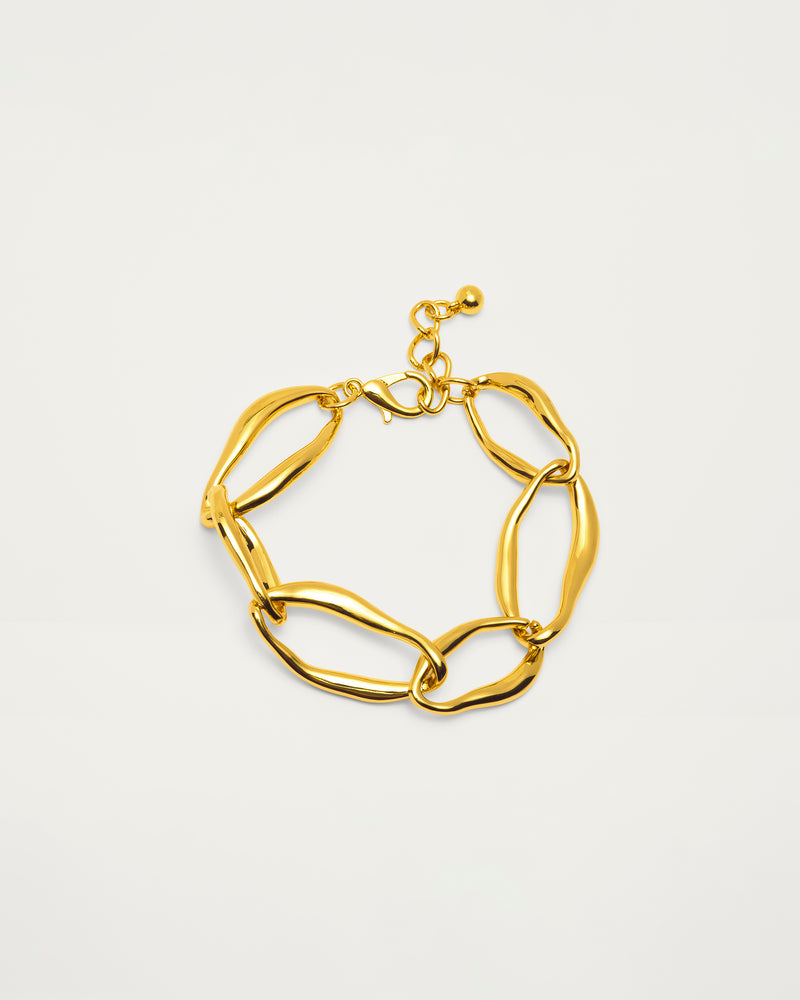 Gold Sculpted Link Bracelet