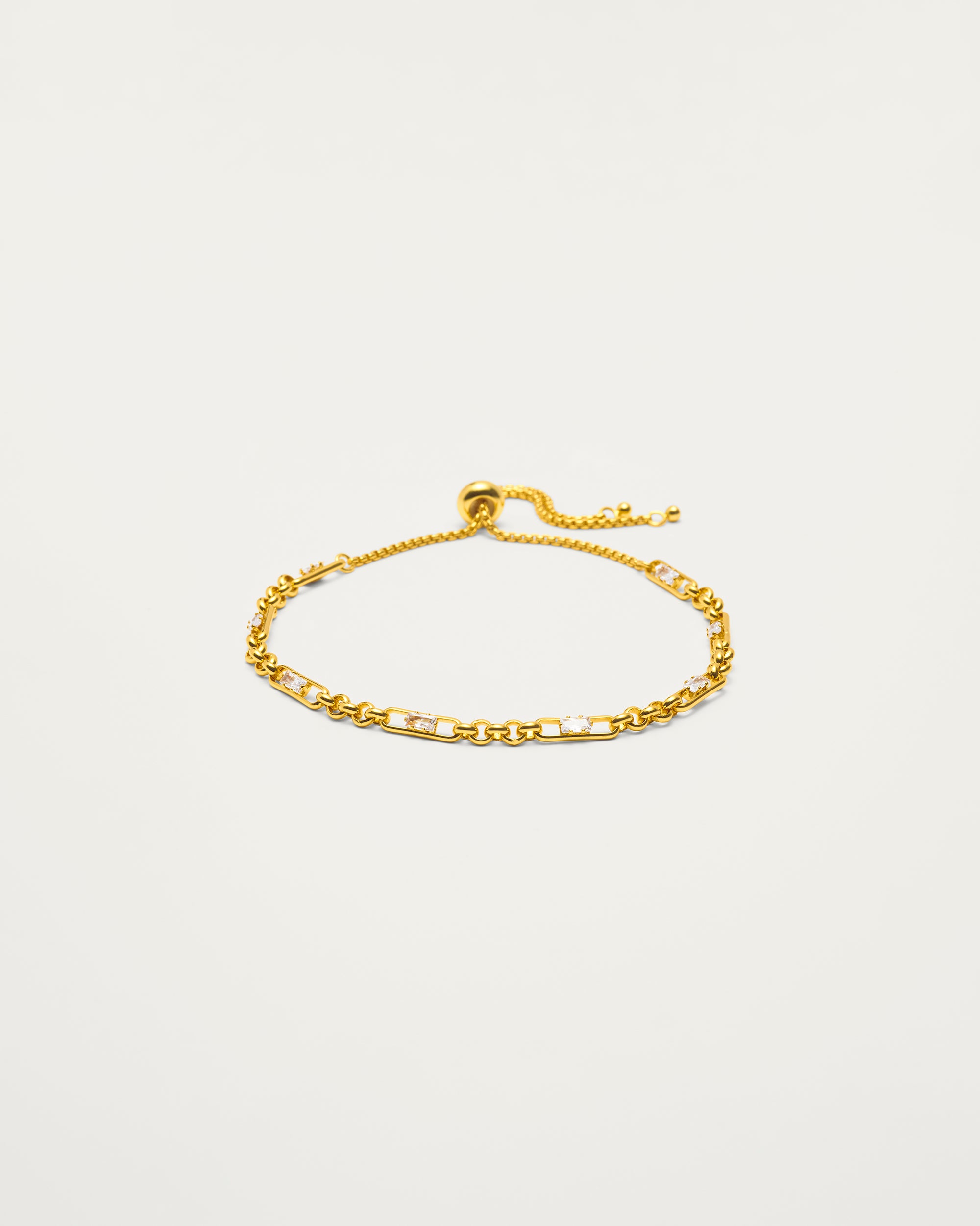 Gold Adjustable Crystal Link Bracelet