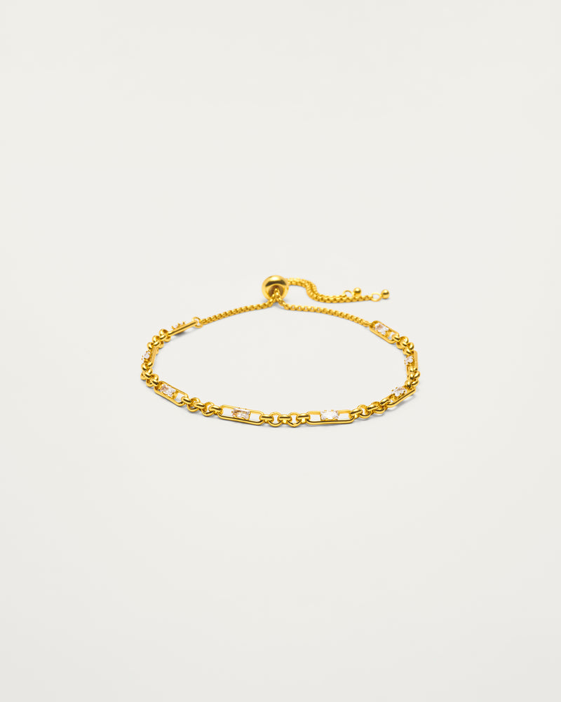 Gold Adjustable Crystal Link Bracelet