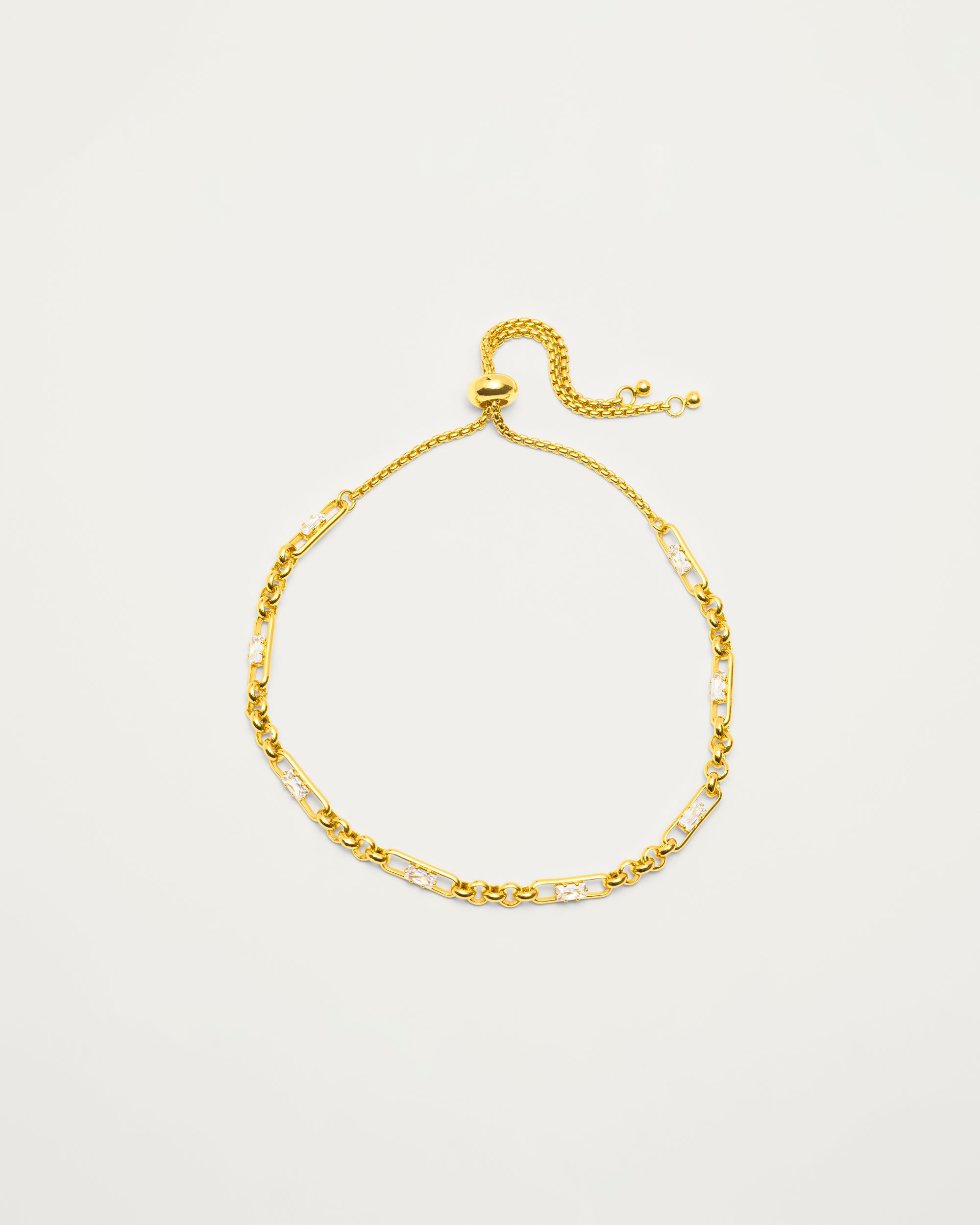 Gold Adjustable Crystal Link Bracelet