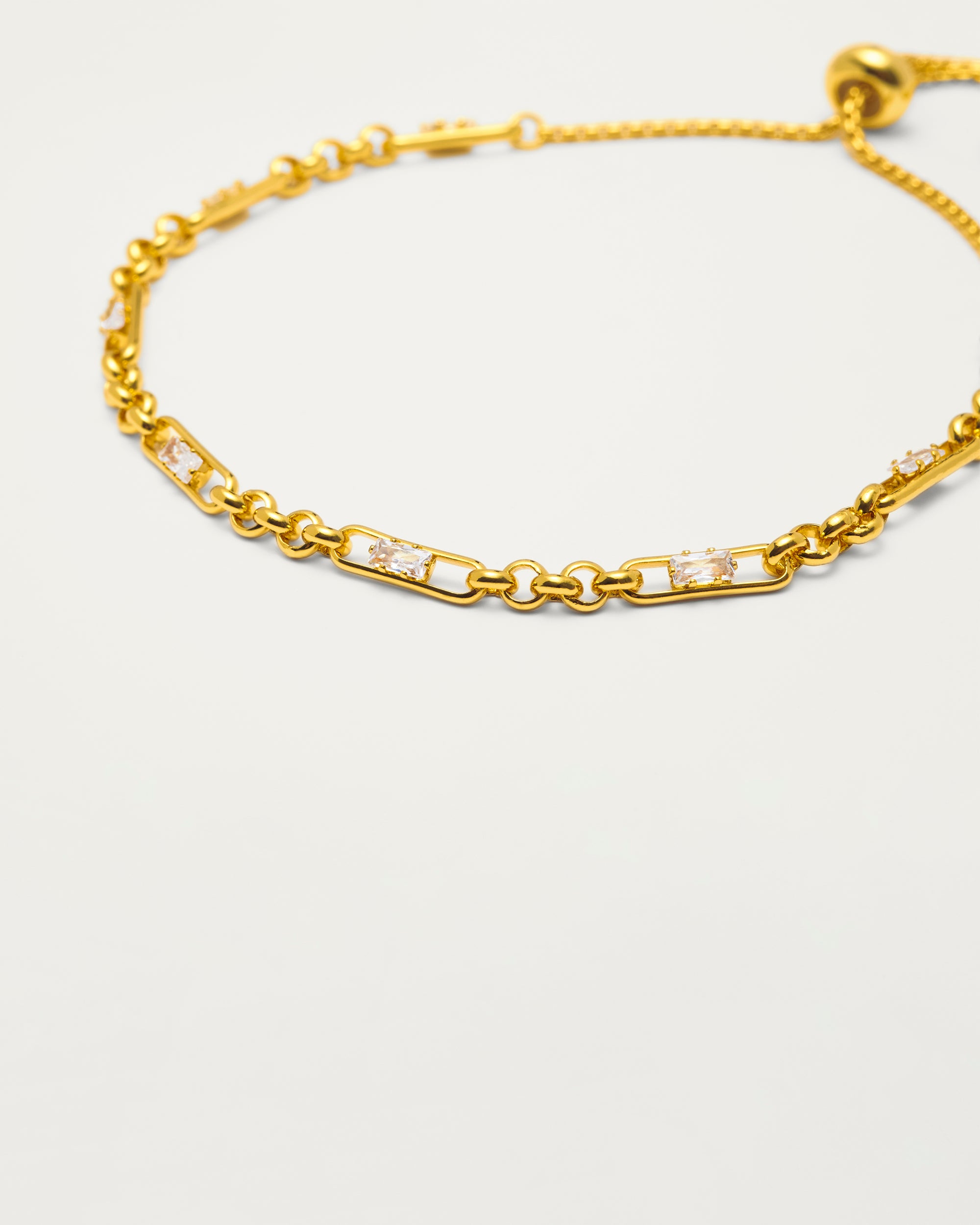 Gold Adjustable Crystal Link Bracelet