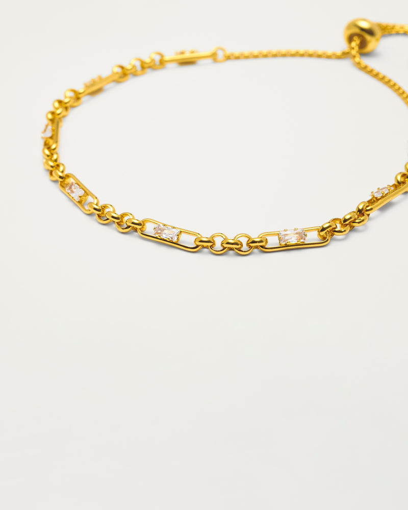 Gold Adjustable Crystal Link Bracelet