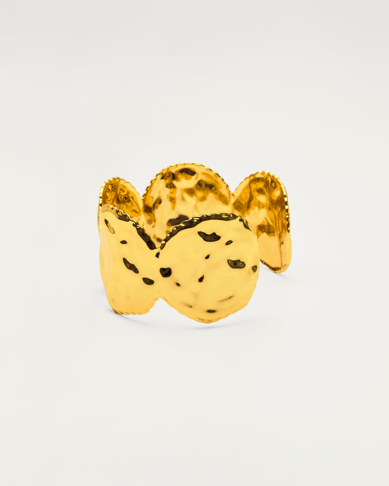 Gold Molten Sculptural Cuff Bracelet