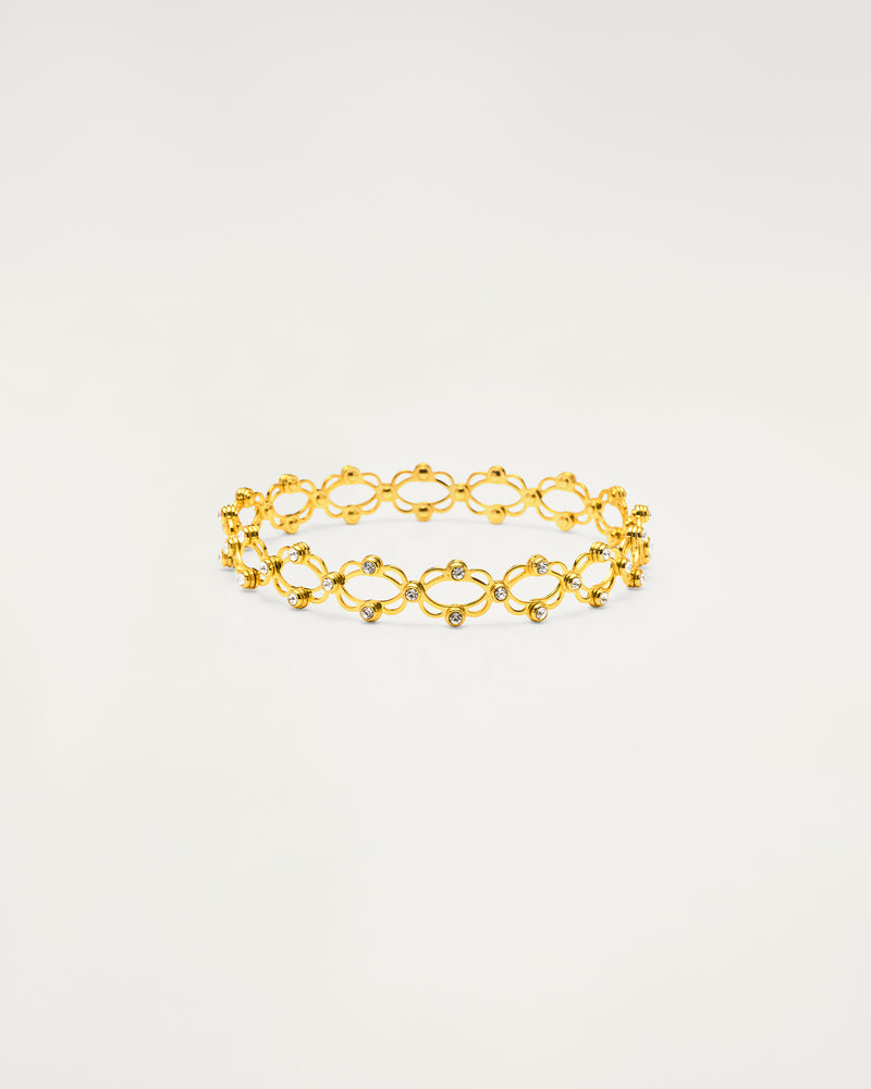 Gold Convertible Crystal Bracelet & Ring