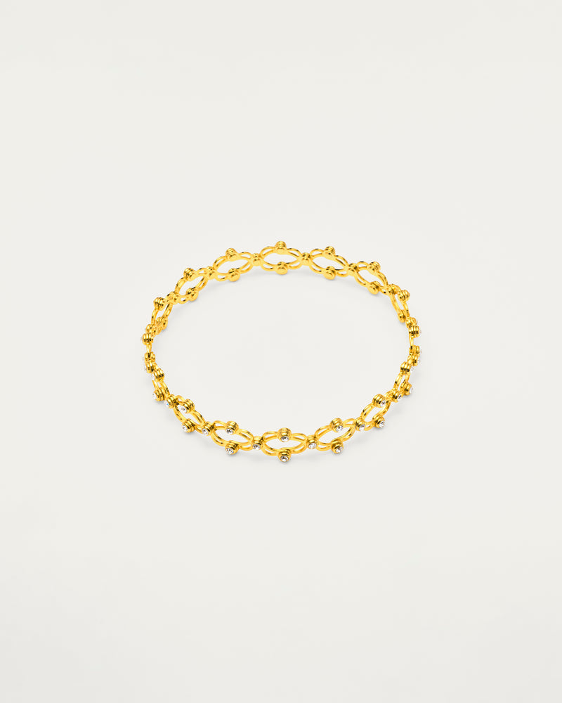 Gold Convertible Crystal Bracelet & Ring