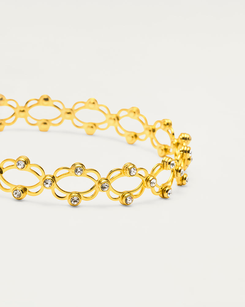 Gold Convertible Crystal Bracelet & Ring