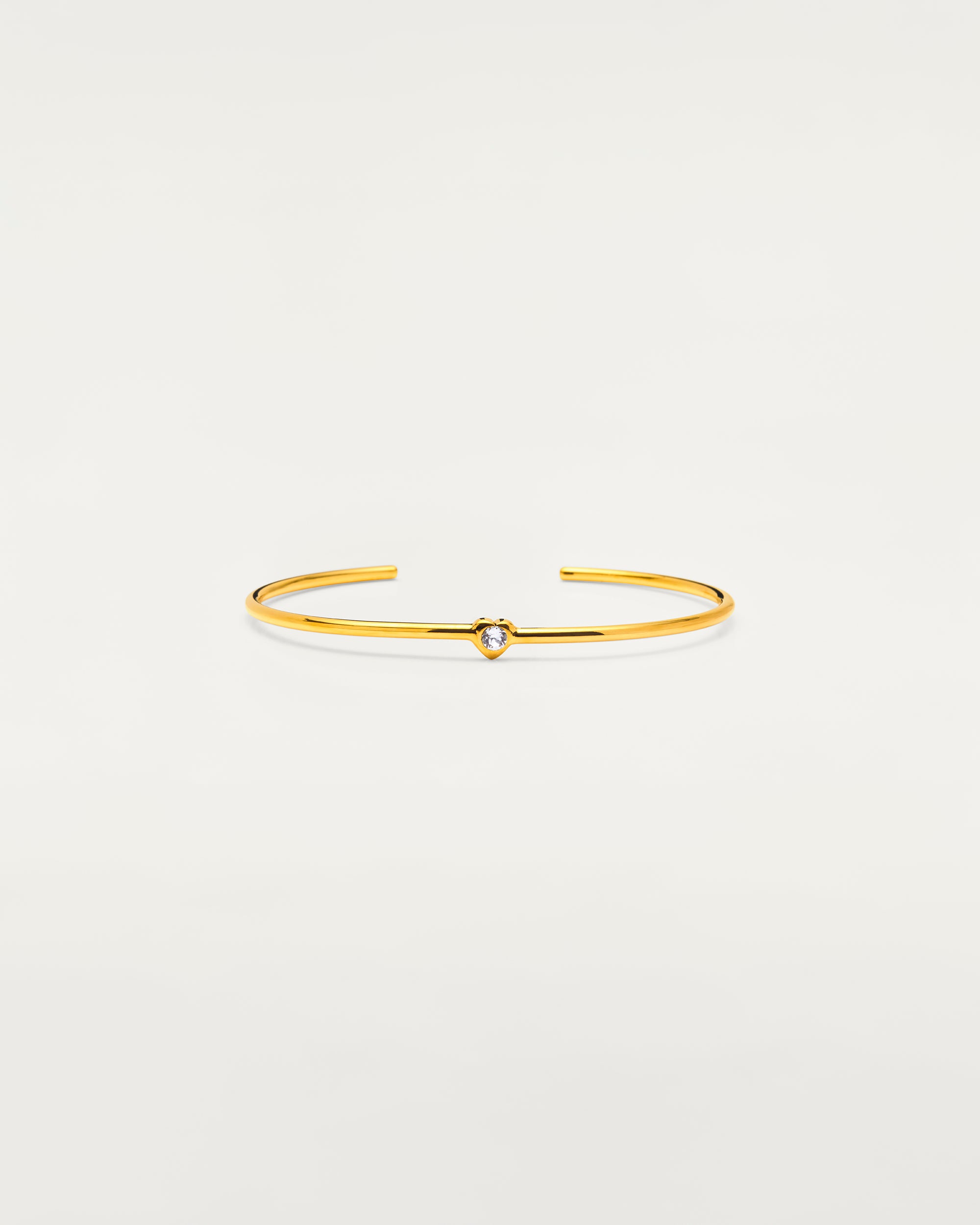 Gold Crystal Heart Bangle